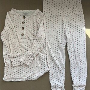 Lou Lou and Company size 12-24 Kids White and pink Polka Dot Pajama Set